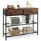 Costway Console Entryway Sofa Table with 2 Drawers for Entrance Living Room Rustic Brown/Walnut